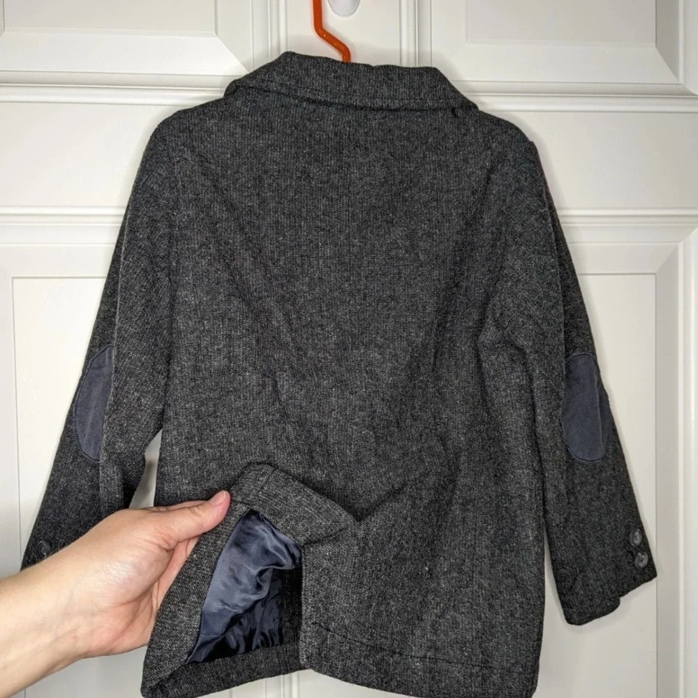 Old Navy Gray Pea Coat with Structured Shoulders 5T
